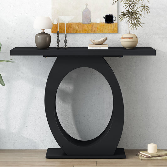 Mirod Stylish Modern Console Table with Egg-Shaped Base,Enhanced Stability and Durability,Sleek Design for Home Decor,Perfect for Living Room or Bedroom