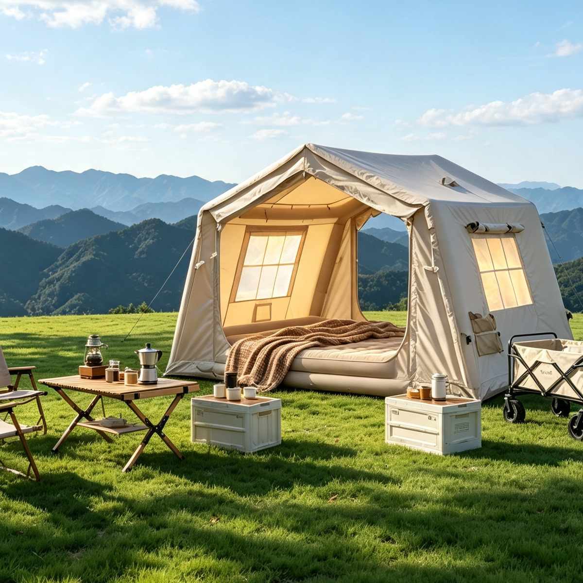 Inflatable Tents for Camping, Blow Up Tent with Hand Pump