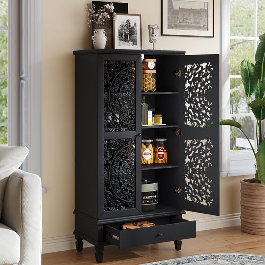Rustic 55'' Tall Storage Cabinet with Drawer,