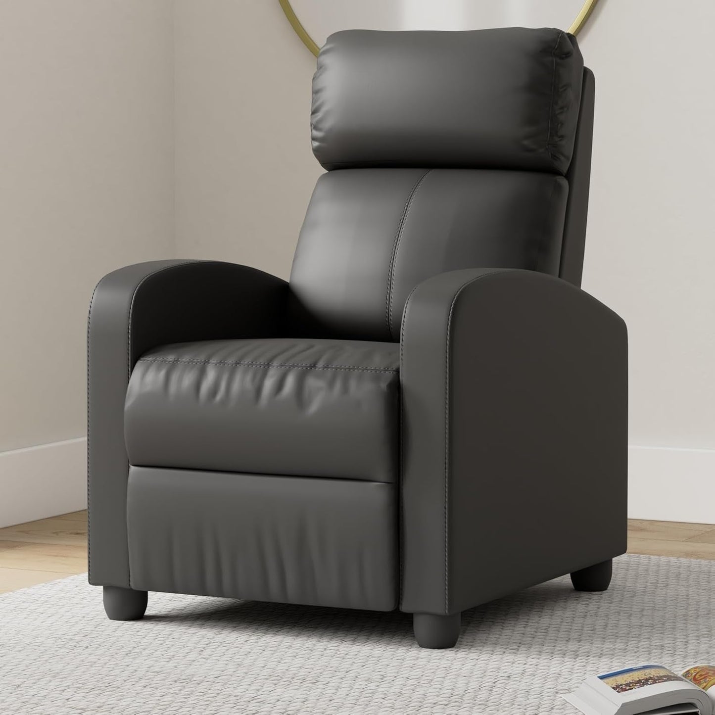 Leather Recliner Sofa With Massage And Heat Therapy