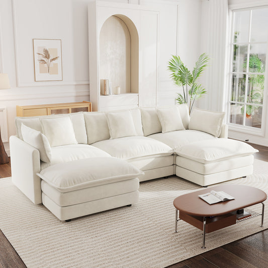 U-Shaped Sectional Sofa w/Reversible Footrest
