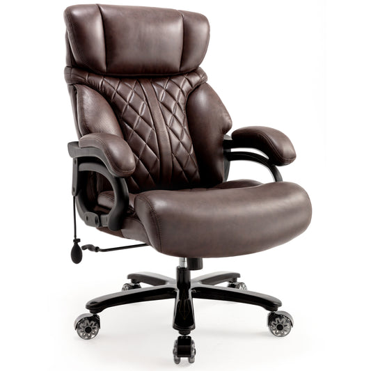 600LBS Big and Tall Office Chair for Heavy People, Extra Wide Seat and Adjustable Lumbar, Heavy Duty Executive Chair with High Back, Large Computer Desk Chair Comfortable for Home Office