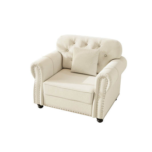 41.3'Upholstered Velvet Sofa with Nail head Trim and Rolled Armrests