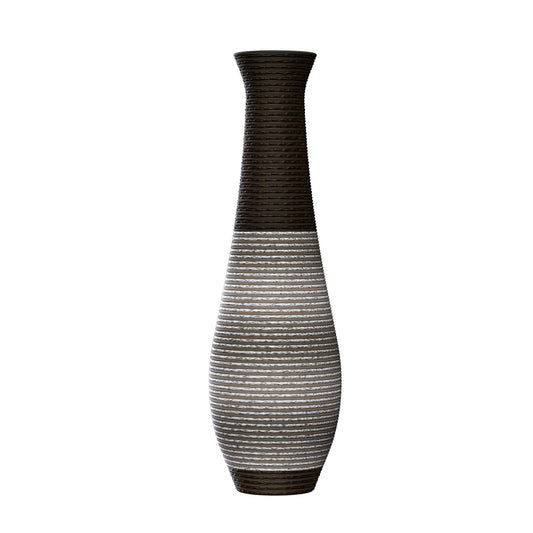 39-Inch Tall Standing Designer Floor Vase - Durable Artificial Rattan - Elegant Two-Tone Dark Brown Finish - Ideal Décor Accent for Living Room, Bedroom, Entryway - Stylish Home Décor Statement Piece