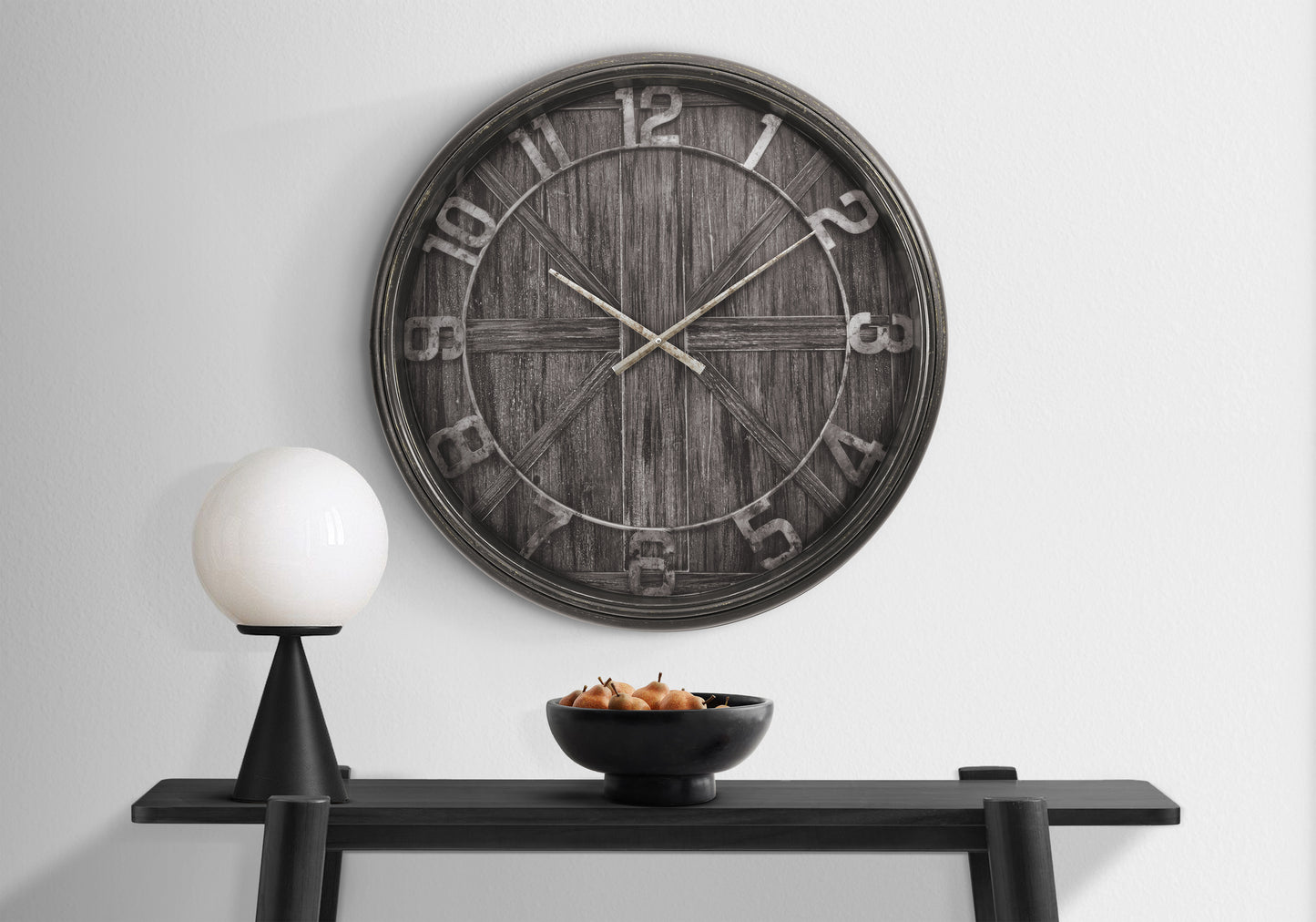 Clocks, 30' Round, Large Oversized, Wall Clock, Brown, Transitional