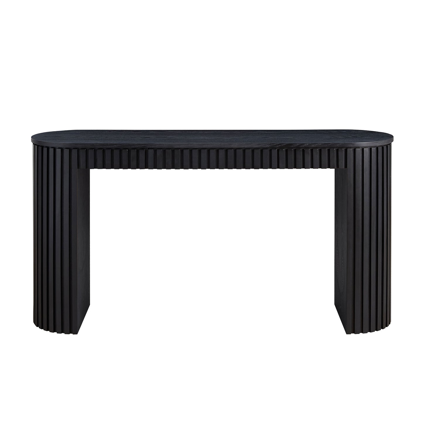 59.05'' Modern Console Table With Drawer for Entryway with Unique Vertical Stripe Design for Living Room Hallway Foyer Entrance Study,BLACK(Same Sku:W876P439956)