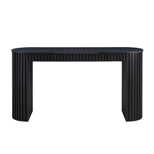 59.05'' Modern Console Table With Drawer for Entryway with Unique Vertical Stripe Design for Living Room Hallway Foyer Entrance Study,BLACK(Same Sku:W876P439956)